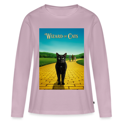 Wizard of Cats – Der gelbe Weg gehört Krümel | Frauen Premium Bio Langarmshirt - Altrosa