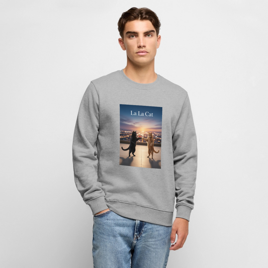 La La Cat – Tanz über den Dächern |  Männer Premium Pullover - Grau meliert