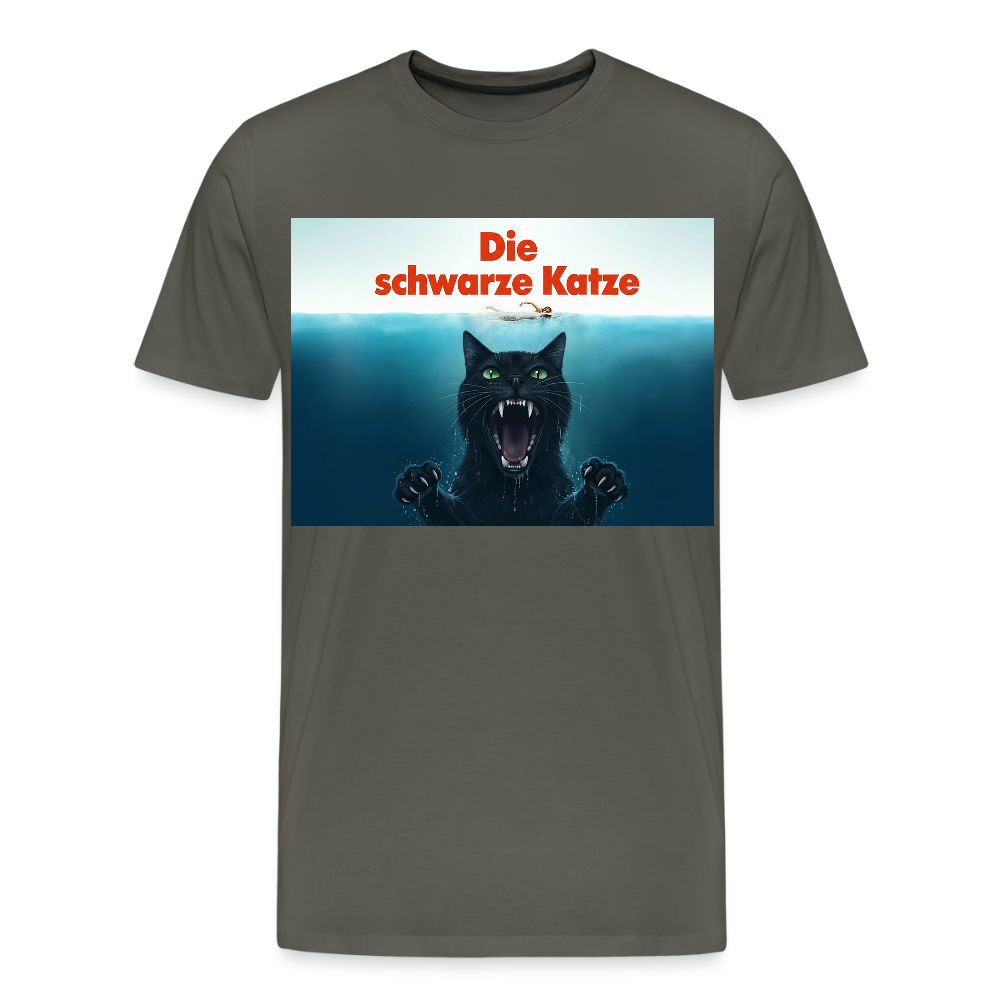 Die schwarze Katze – Krümel taucht auf | Männer Premium T-Shirt - Asphalt