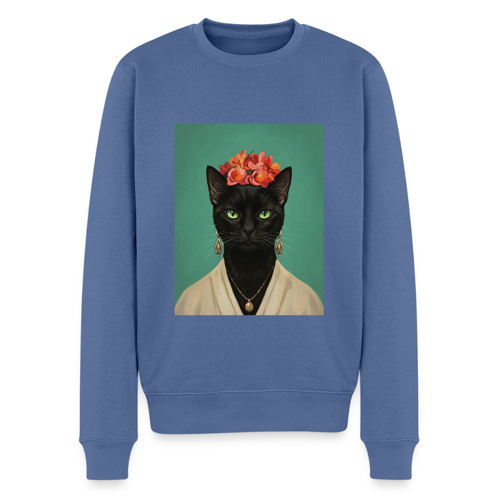 Frida Katze – Künstlerisches Katzenporträt | Men’s Premium Sweatshirt - stone blue