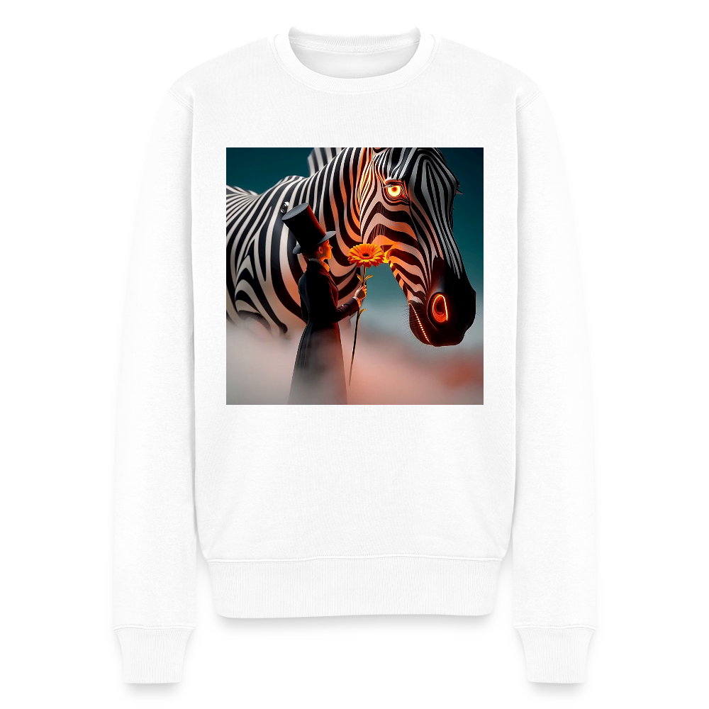 Blumen für ein Zebra |  Männer Premium Pullover - Weiß
