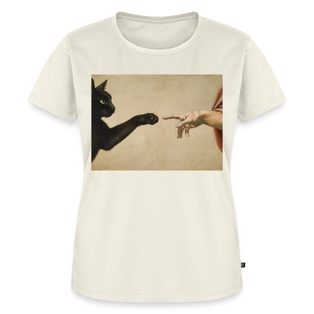 Die Erschaffung Adams… aber die Katze war schneller | Frauen Premium T-Shirt - Naturweiß