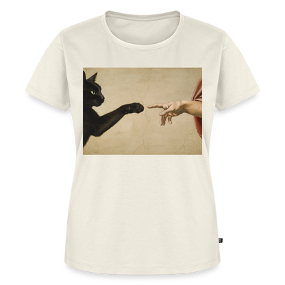 Die Erschaffung Adams… aber die Katze war schneller | Frauen Premium T-Shirt - Naturweiß